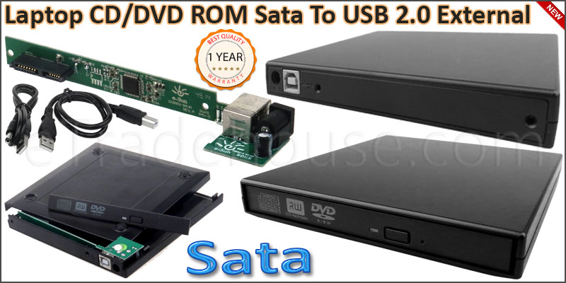 High Quality SATA Laptop CD/DVD ROM  External Encl