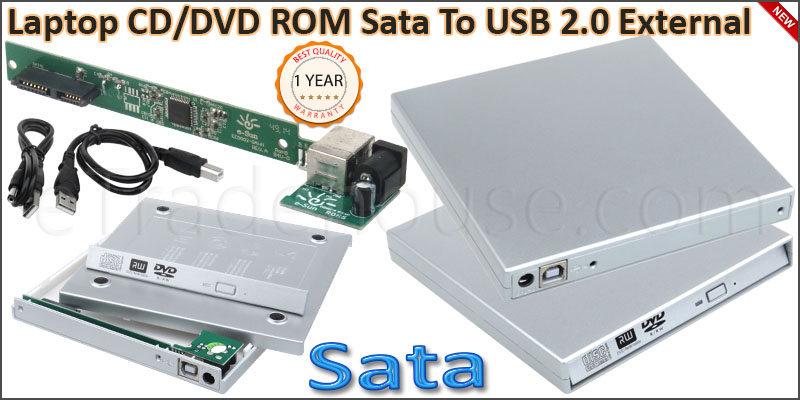High Quality SATA Laptop CD/DVD ROM  External Encl