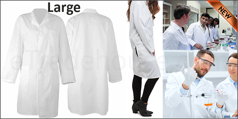 Lab Coat Hygiene Food Industry warehouse Laboratory Doctors Medical coat White Large Size