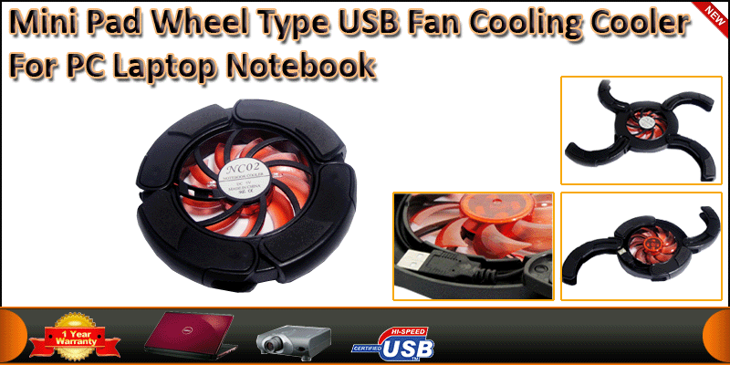 Mini Pad Wheel Type USB fan cooling cooler for PC 