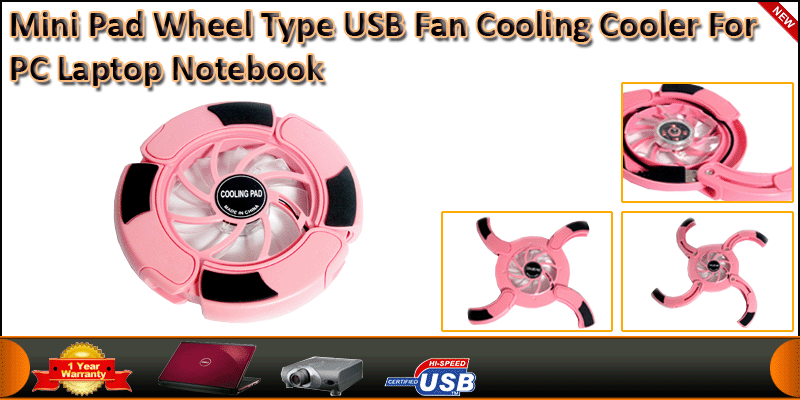 Mini Pad Wheel Type USB fan cooling cooler for PC 