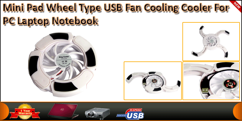  Mini Pad Wheel Type USB fan cooling cooler for PC