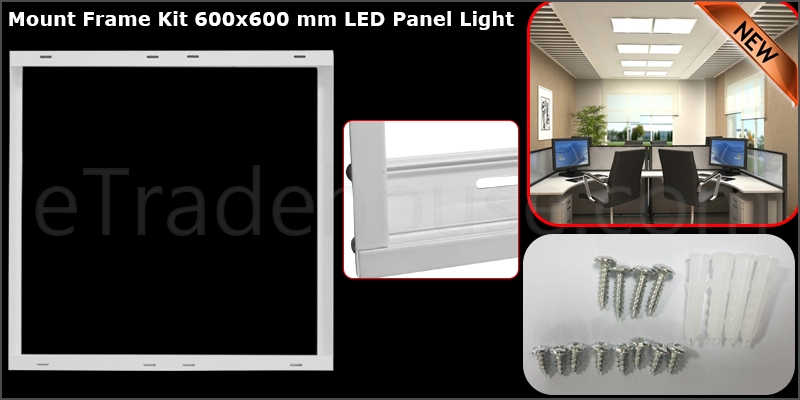 Surface Mount Frame Kit 600x600 mm LED Panel Light Ceiling Aluminum White Finish