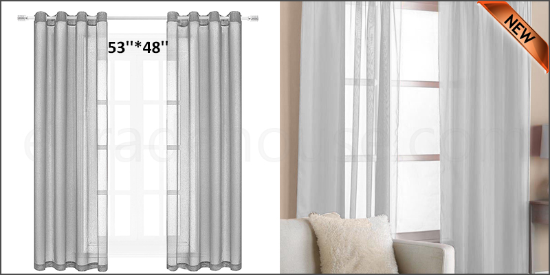 Eyelet Ring Top Slot Net Voile Curtains Panel 