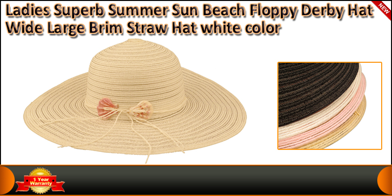 Ladies Superb Sun Beach Floppy Derby Hat