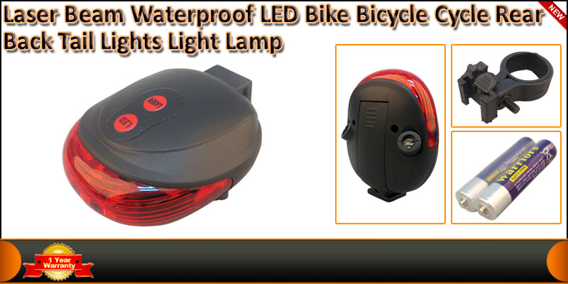 Laser Beam Water Resistant LED Bike Bicycle Cycle 
