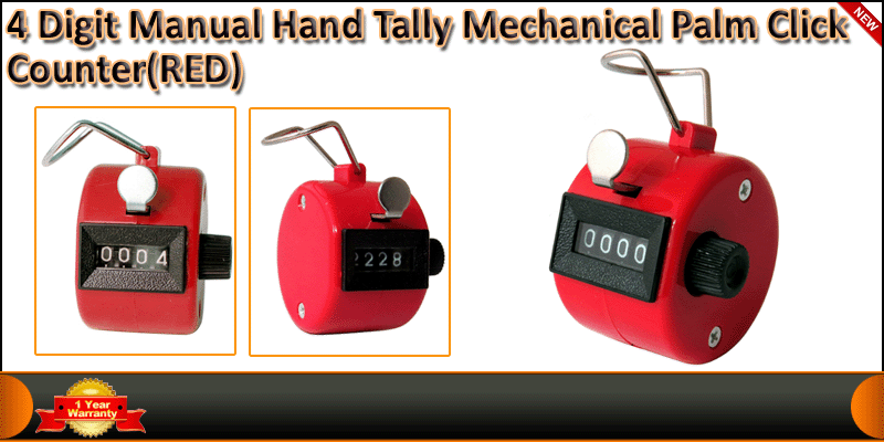 4 Digit Manual Hand Tally Mechanical Palm Click Co