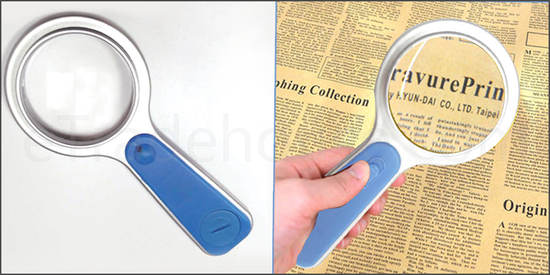 Handheld Reading Fine Work Magnifier Glass With LED Light 5x Magnification Hand