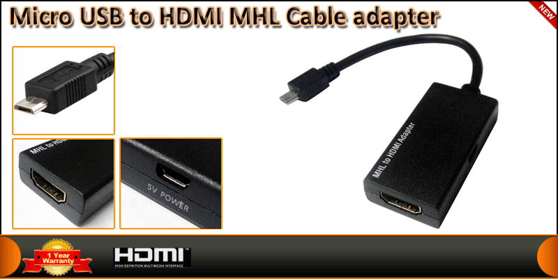 Micro USB to HDMI MHL Cable adapter
