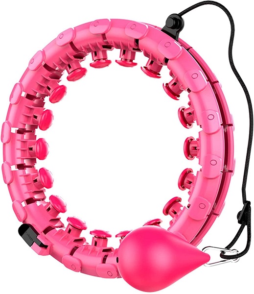 24 knots PINK Hola Hoops with massage buttons and  Solid Ball