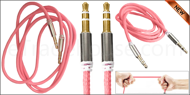Universal 3.5mm Jack to Jack Braided Male Aux Cabl