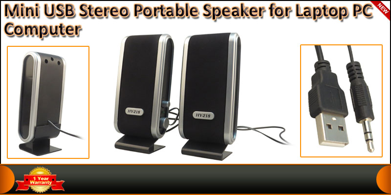 USB 2.0 With 3.5MM Jack Stereo Portable Speaker fo