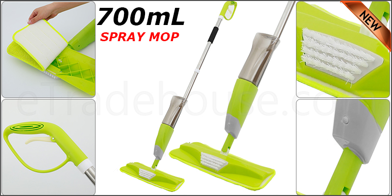 700ml Spray Mop Water Spraying Floor Cleaner Tiles Marble Kitchen Microfiber