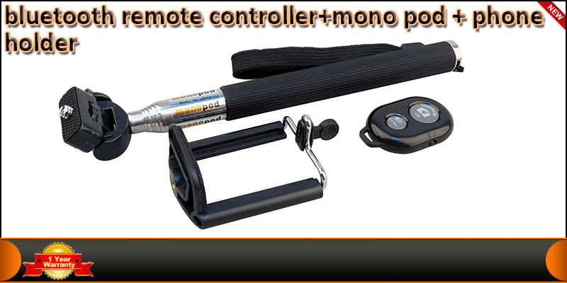 Digital Camera Mono-pod with Mobile Phone Holder a