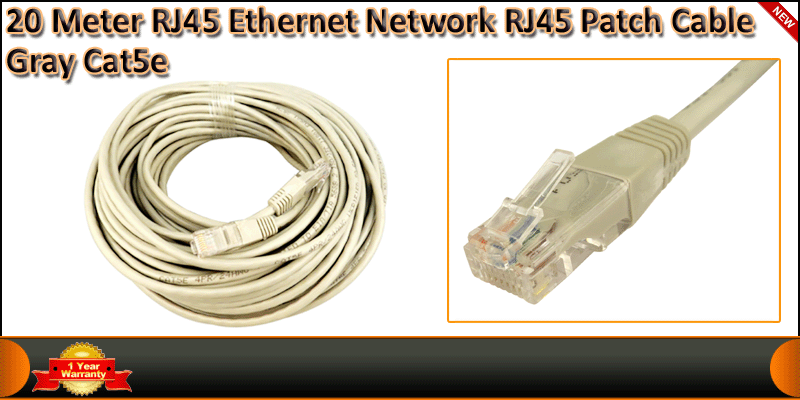 20 Meter Cat 5E Ethernet Network RJ45 Patch Cable