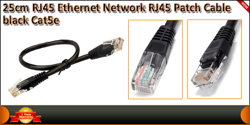 25CM Meter CAT5E Ethernet Network RJ45 Patch Cable