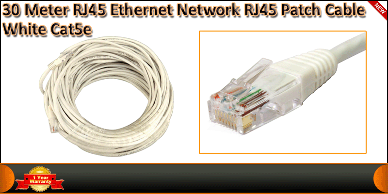 30 Meter CAT5E Ethernet Network RJ45 Patch Cable W