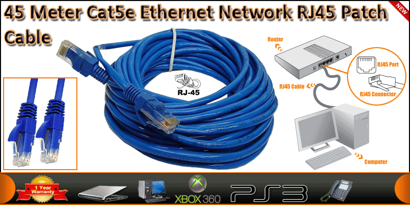 45 Meter CAT5E Ethernet Network RJ45 Patch Cable B