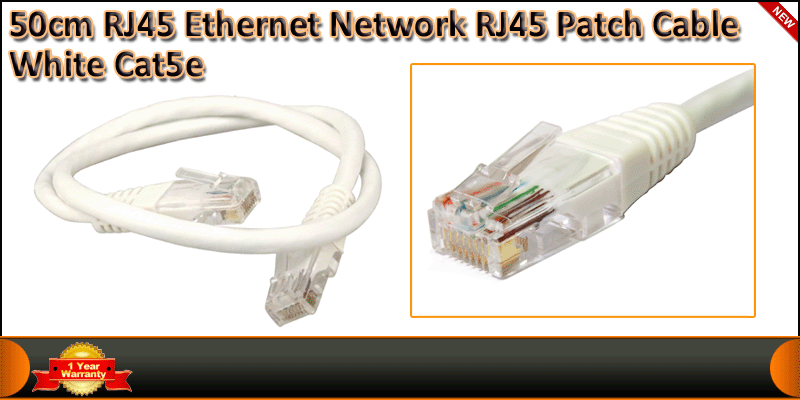 0.5 Meter CAT5E Ethernet Network RJ45 Patch Cable 