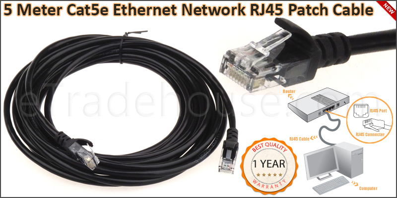 5 Meter Cat 5 Ethernet Network RJ45 Patch Cable