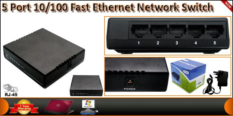 5 Port 10/100 Fast Ethernet Network Switch