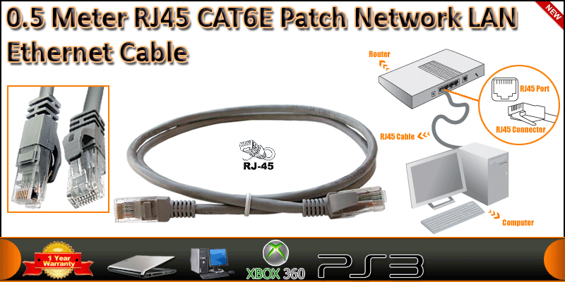 0.50 Meter 4 Pair UTP RJ45 Cat 6 Patch Network LAN