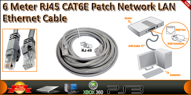 6 Meter 4 Pair UTP RJ45 CAT6E Patch Network LAN Et