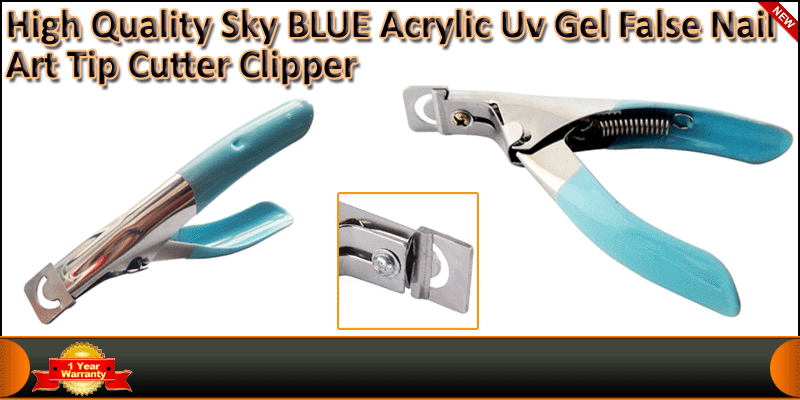 High Quality Sky Blue Acrylic Uv Gel False Nail Ar