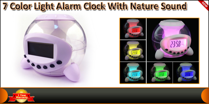 7 Color Light Alarm Clock with Nature Sound