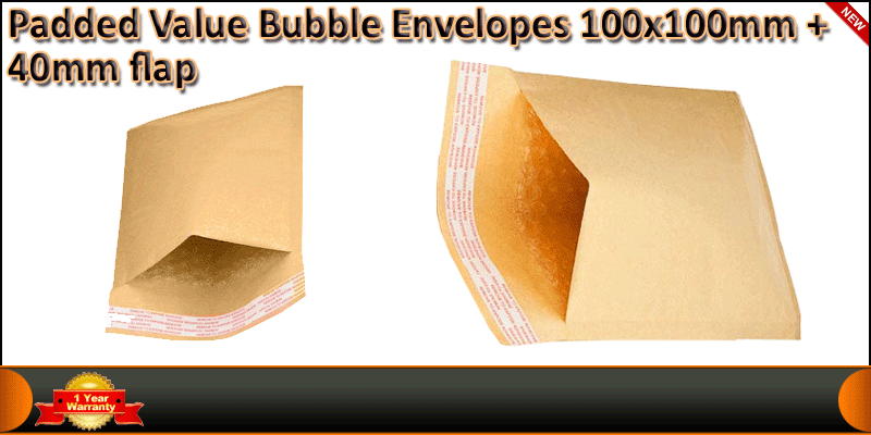 Padded Value Bubble Envelopes 100x100mm Pack of 10