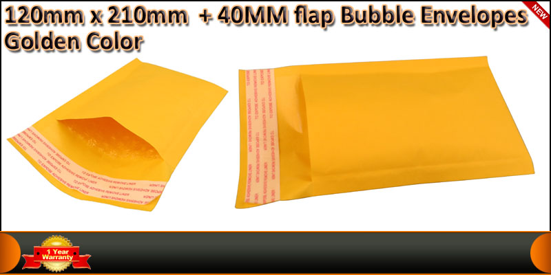 Padded Value Bubble Envelopes 120x210mm GOLDEN COL