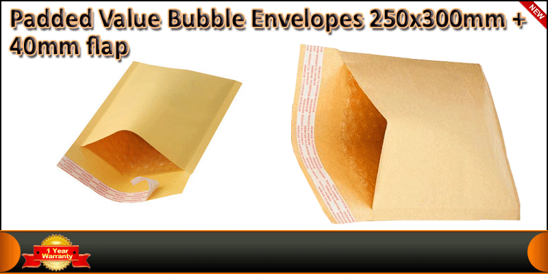 Padded Value Bubble Envelopes 250x300mm Pack of 50
