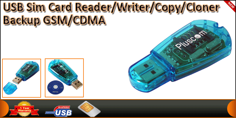 USB Sim Card Reader/Writer/Copy/Cloner/Backup GSM/