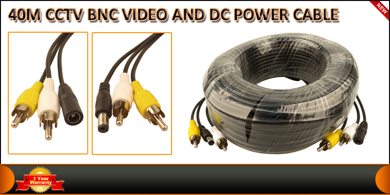 40 Meter RCA Power Audio Video AV Cable For CCTV C