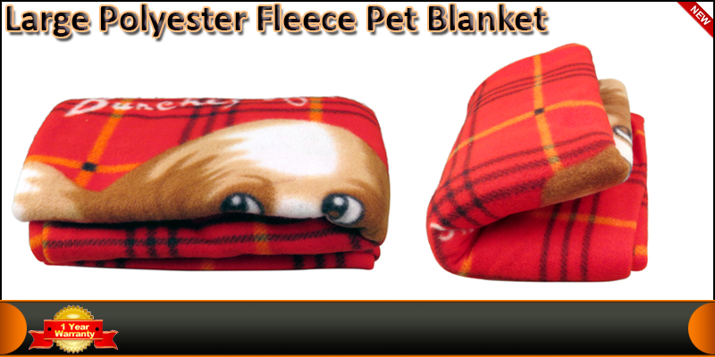 Large Polyester Fleece Pet Blanket With Plastic PV