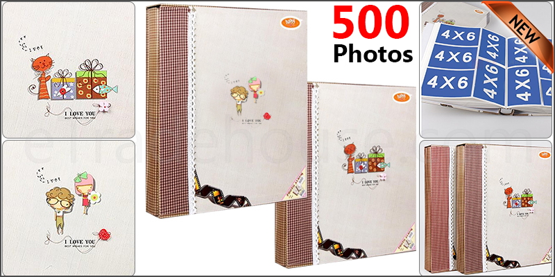 Large Photo Album 500 Photos Memories Slip in Design Holds 500 4x6 Inches Photos
