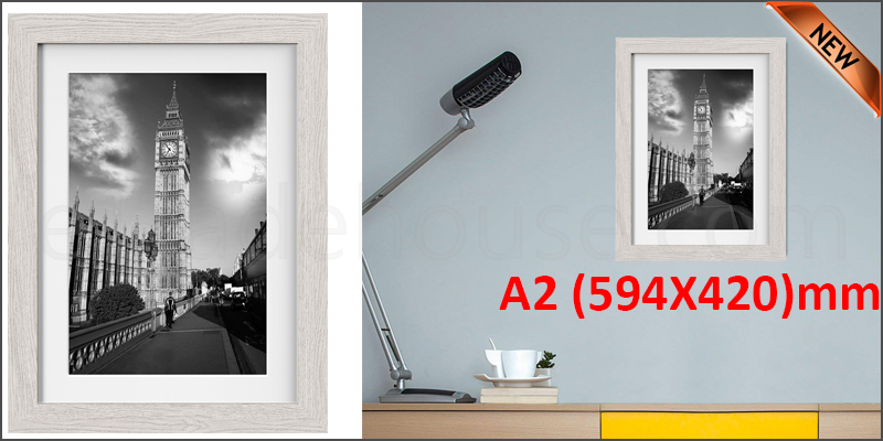 A2 23.4 x 16.5 Inches Wall Mounted Picture Photo Poster Frame MDF Board Off White