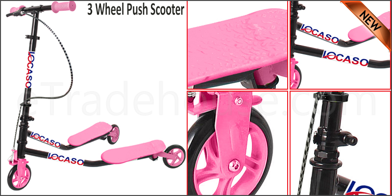 3 Wheel Push Scooter Winged Speeder Tri Drifter Kids Boys Girls