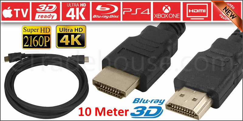 PREMIUM ULTRAHD HDMI CABLE HIGH SPEED 4K 2160p 3D LEAD 10m