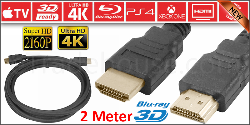 PREMIUM ULTRAHD HDMI CABLE HIGH SPEED 4K 2160p 3D LEAD 2m
