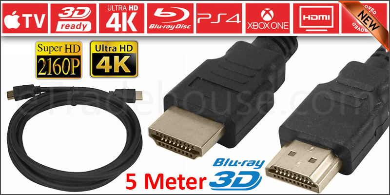 PREMIUM ULTRAHD HDMI CABLE HIGH SPEED 4K 2160p 3D LEAD 5m