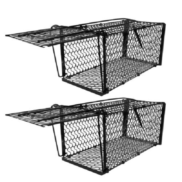 RAT CATCHER SPRING CAGE TRAP HUMANE LARGE LIVE ANIMAL RODENT INDOOR OUTDOOR