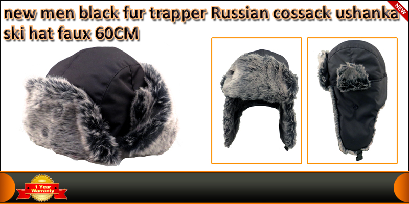 Men’s Trapper Russian COSSACK USHANKA SKI HAT With