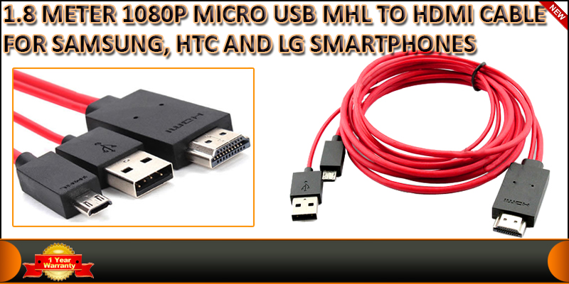 2M 1080P Micro USB MHL to HDMI Cable adapter HDTV 