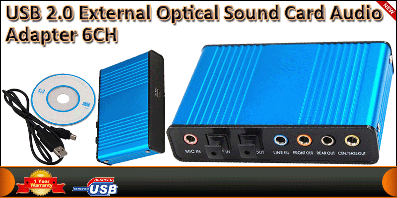 External 6 Channel USB Optical Audio Sound Card