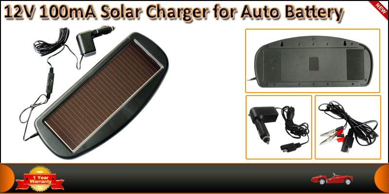 12V 100mA Solar Charger for Auto Battery