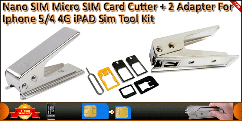 Nano SIM Micro SIM Card Cutter + 2 Adapter For Iph