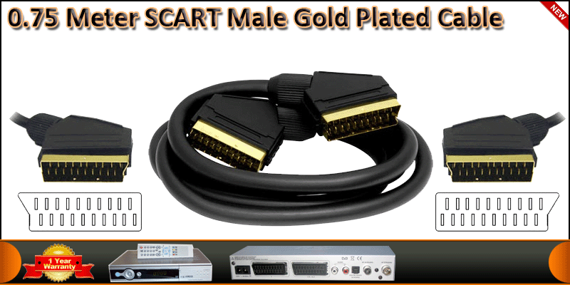 0.75 Meter Gold Plated SCART Cable