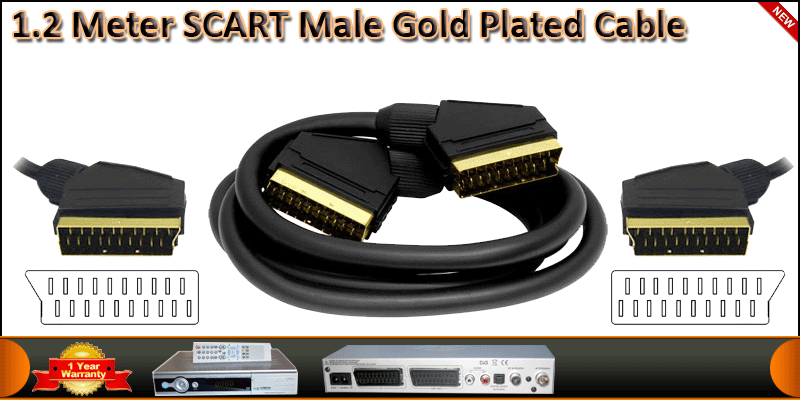 1.2 Meter Gold Plated SCART Cable