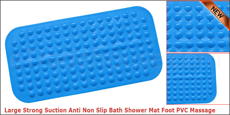  Large Strong Suction Anti Non Slip Bath Shower Mat Foot PVC Massage